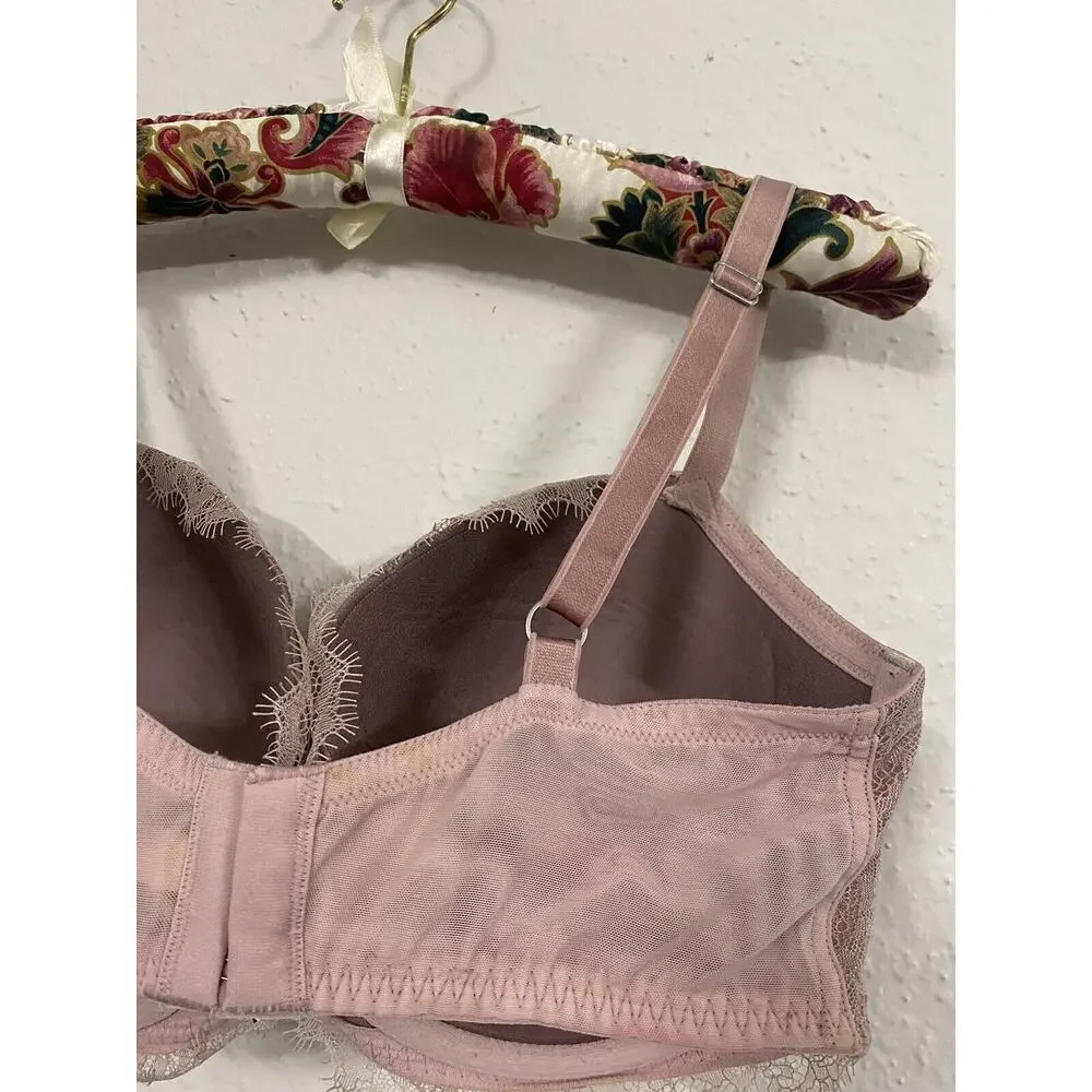 Victoria's Secret SEXY LUX EYELASH Bra Women's 34DDD Dream Angels Purple Lace